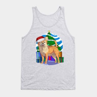 Long-Haired Chihuahua Dog Cute Santa Christmas Gift Tank Top